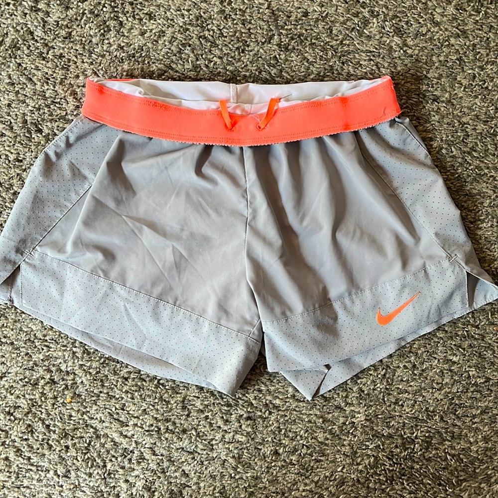 Gray Nike shorts size small with white spandex attached